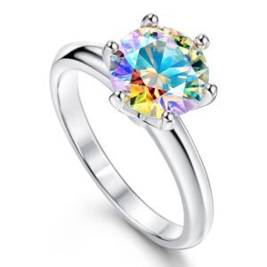 18k 2 carat Certified Diamond Celestial Mystic Diamond Moissanite Ring